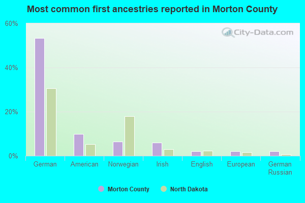 Most common first ancestries reported in Morton County