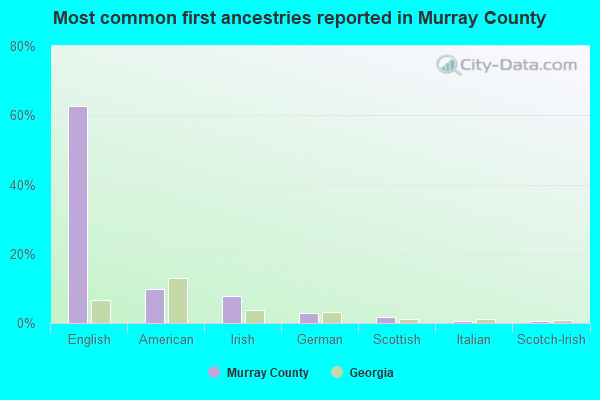 Most common first ancestries reported in Murray County