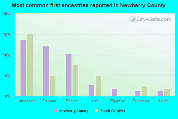 Most common first ancestries reported in Newberry County