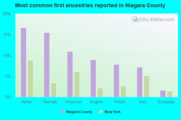 Most common first ancestries reported in Niagara County
