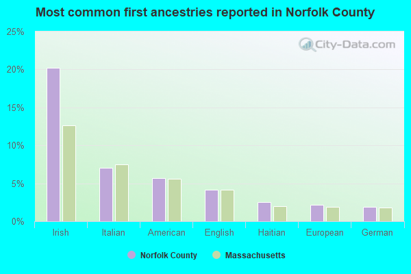 Most common first ancestries reported in Norfolk County