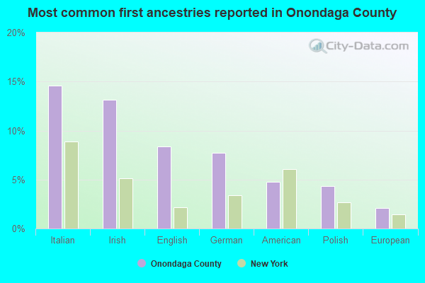 Most common first ancestries reported in Onondaga County