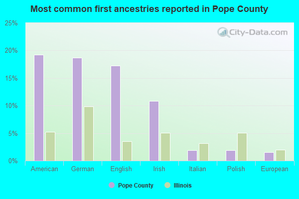 Most common first ancestries reported in Pope County