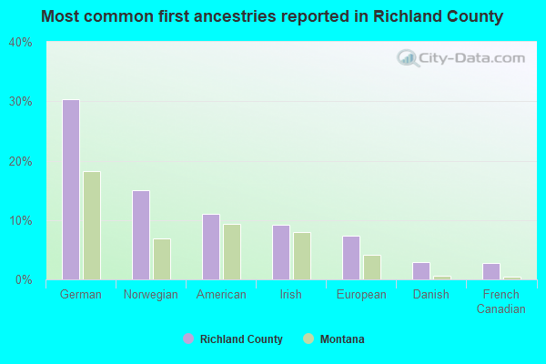Most common first ancestries reported in Richland County
