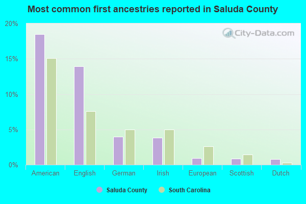 Most common first ancestries reported in Saluda County