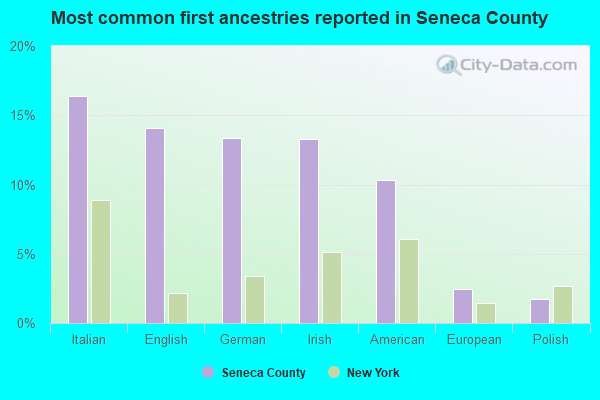 Most common first ancestries reported in Seneca County
