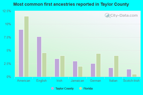 Most common first ancestries reported in Taylor County