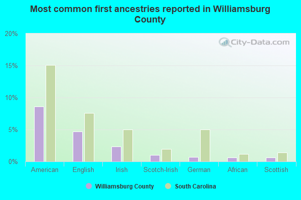 Most common first ancestries reported in Williamsburg County