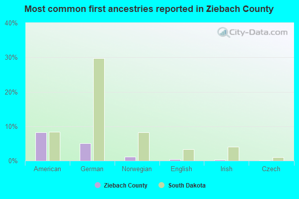 Most common first ancestries reported in Ziebach County