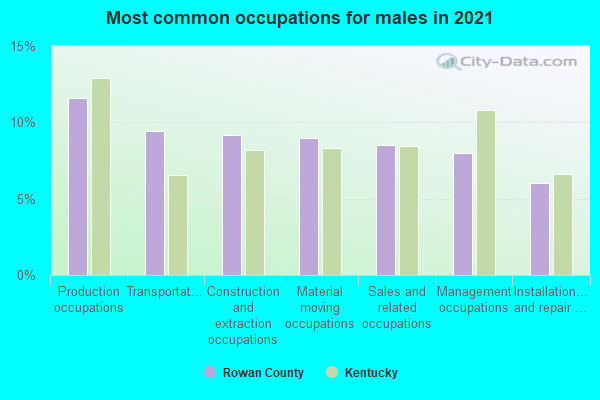 Most common occupations for males in 2022