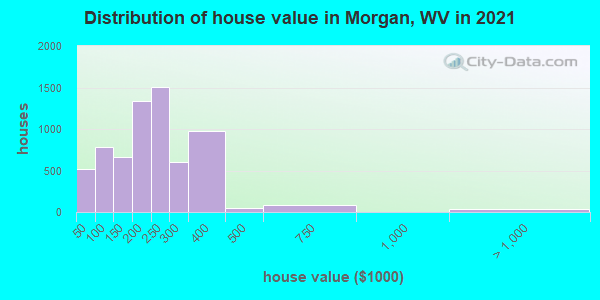 Distribution of house value in Morgan, WV in 2022