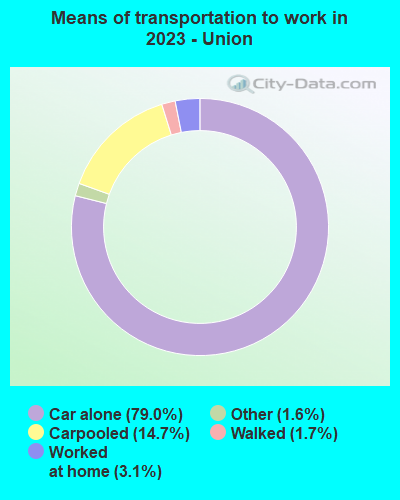 Means of transportation to work in 2021 - Union