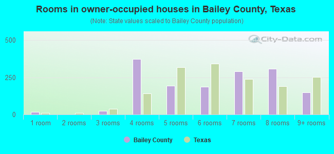 Rooms in owner-occupied houses in Bailey County, Texas