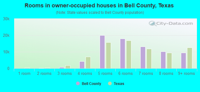Rooms in owner-occupied houses in Bell County, Texas