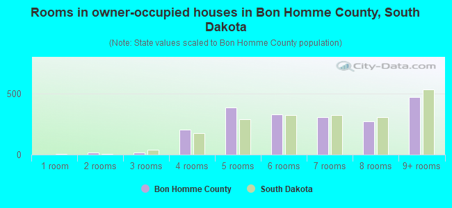 Rooms in owner-occupied houses in Bon Homme County, South Dakota