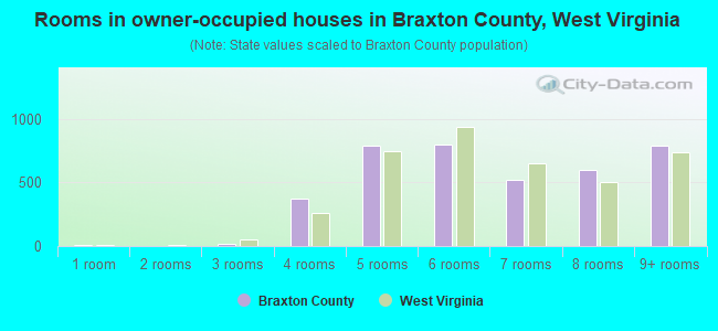 Rooms in owner-occupied houses in Braxton County, West Virginia