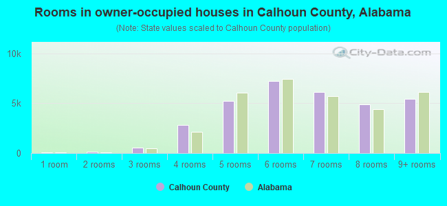 Rooms in owner-occupied houses in Calhoun County, Alabama