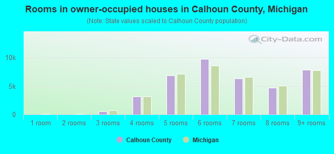 Rooms in owner-occupied houses in Calhoun County, Michigan
