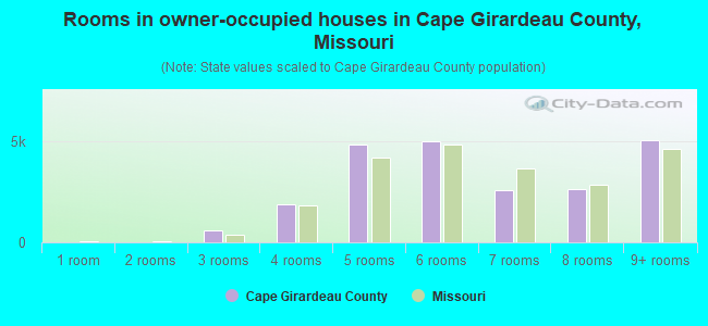 Rooms in owner-occupied houses in Cape Girardeau County, Missouri