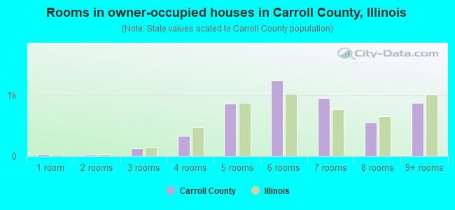 Rooms in owner-occupied houses in Carroll County, Illinois