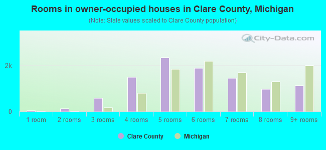 Rooms in owner-occupied houses in Clare County, Michigan