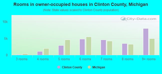 Rooms in owner-occupied houses in Clinton County, Michigan