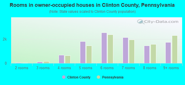 Rooms in owner-occupied houses in Clinton County, Pennsylvania