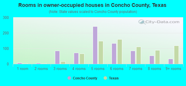 Rooms in owner-occupied houses in Concho County, Texas
