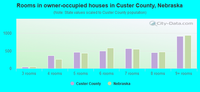 Rooms in owner-occupied houses in Custer County, Nebraska