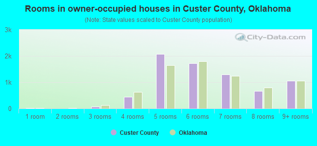 Rooms in owner-occupied houses in Custer County, Oklahoma
