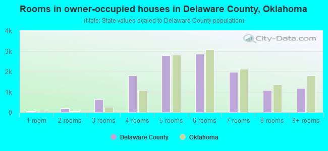 Rooms in owner-occupied houses in Delaware County, Oklahoma