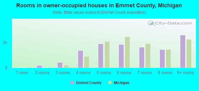 Rooms in owner-occupied houses in Emmet County, Michigan