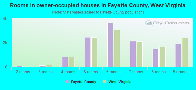 Rooms in owner-occupied houses in Fayette County, West Virginia