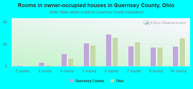 Rooms in owner-occupied houses in Guernsey County, Ohio