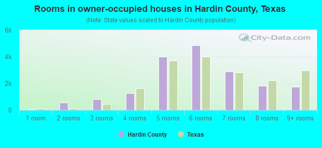 Rooms in owner-occupied houses in Hardin County, Texas