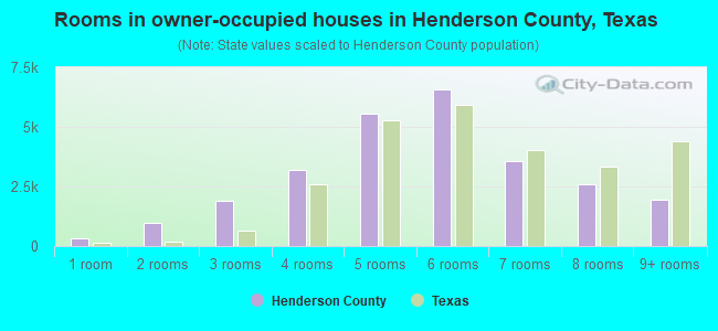 Rooms in owner-occupied houses in Henderson County, Texas