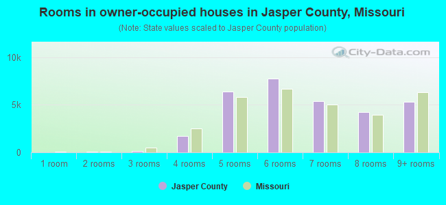 Rooms in owner-occupied houses in Jasper County, Missouri
