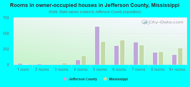 Rooms in owner-occupied houses in Jefferson County, Mississippi