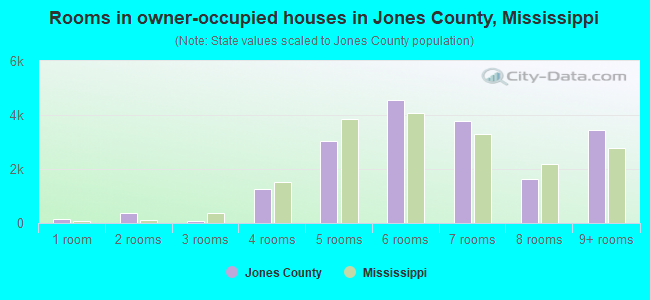 Rooms in owner-occupied houses in Jones County, Mississippi