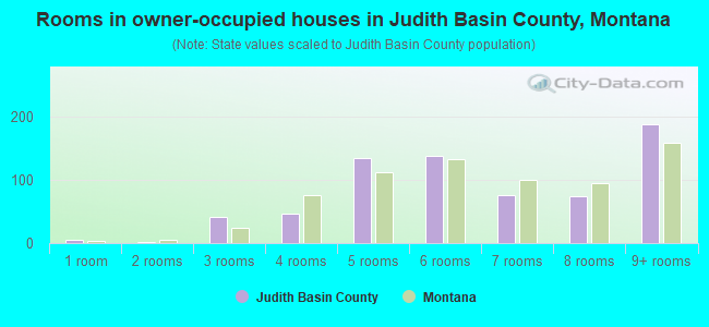 Rooms in owner-occupied houses in Judith Basin County, Montana