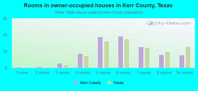 Rooms in owner-occupied houses in Kerr County, Texas