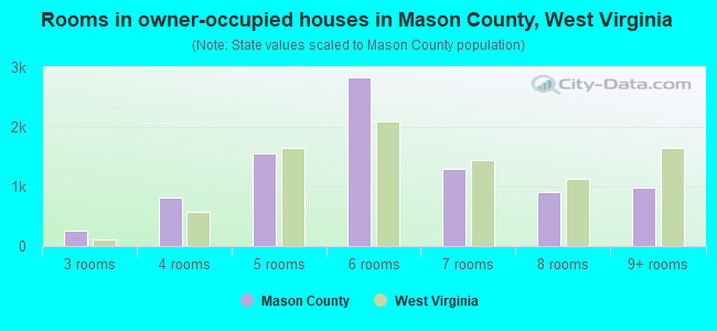 Rooms in owner-occupied houses in Mason County, West Virginia