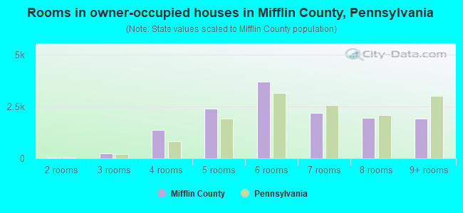 Rooms in owner-occupied houses in Mifflin County, Pennsylvania
