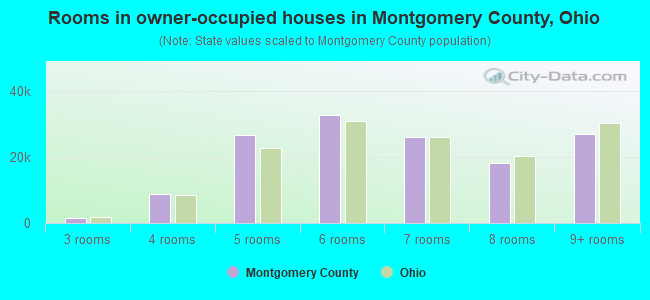 Rooms in owner-occupied houses in Montgomery County, Ohio