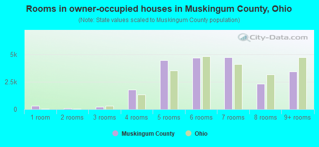 Rooms in owner-occupied houses in Muskingum County, Ohio