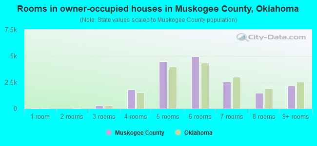 Rooms in owner-occupied houses in Muskogee County, Oklahoma