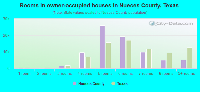 Rooms in owner-occupied houses in Nueces County, Texas