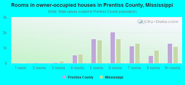 Rooms in owner-occupied houses in Prentiss County, Mississippi