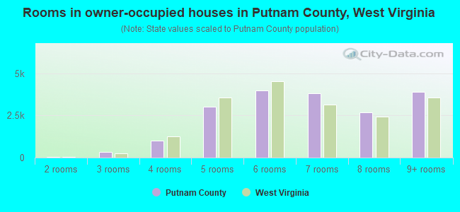 Rooms in owner-occupied houses in Putnam County, West Virginia