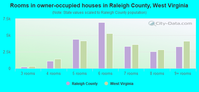 Rooms in owner-occupied houses in Raleigh County, West Virginia